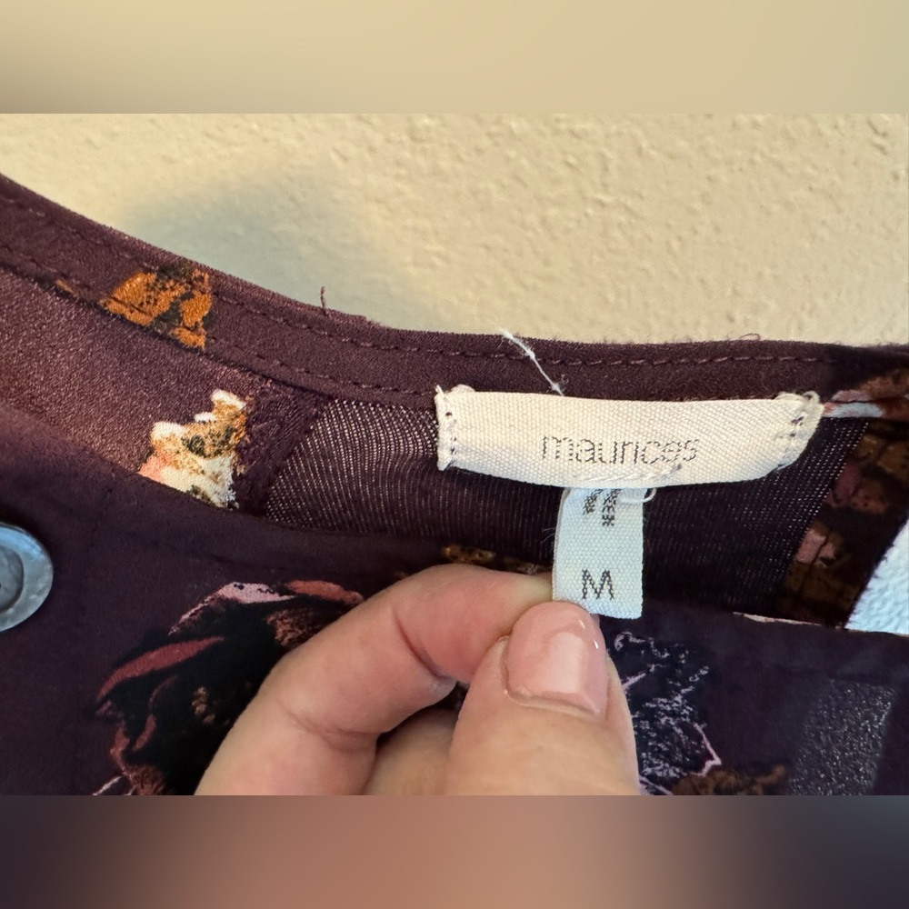 Maurices Purple Floral Blouse - Picture 4 of 6